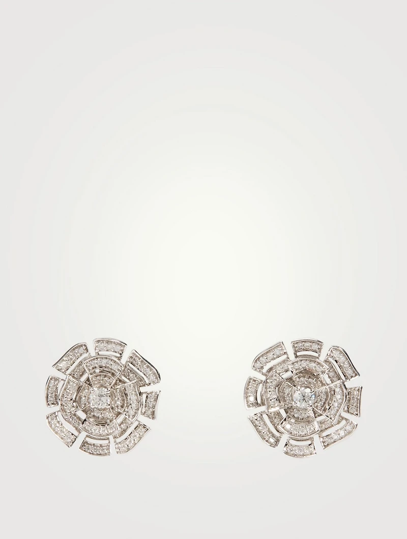 Labyrinth 18K White Gold Earrings With Diamonds