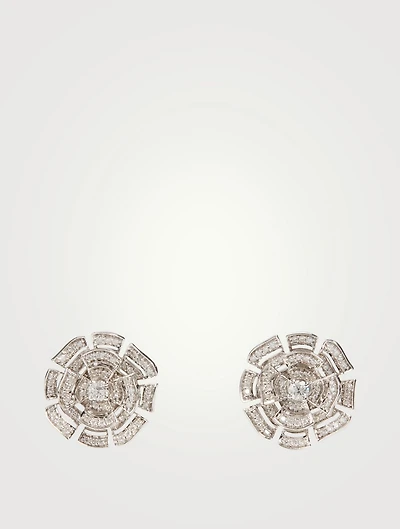 Labyrinth 18K White Gold Earrings With Diamonds