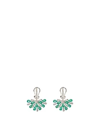 Botanica 18K White Gold Earrings With Diamonds And Emeralds