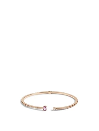 Spectrum 18K Gold Bangle Bracelet With Diamonds And Pink Sapphire