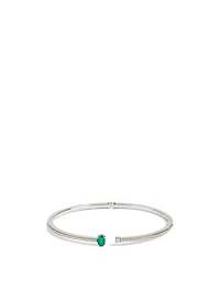 Spectrum 18K White Gold Bangle Bracelet With Diamonds And Onyx