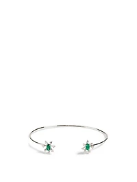 Luminus 18K White Gold Bracelet With Diamonds And Emerald