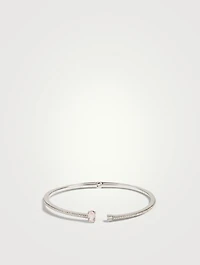 Spectrum 18K White Gold Bangle Bracelet With Diamonds And Quartz