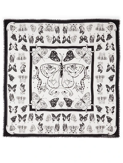 Modal And Wool Inked Butterfly Scarf