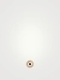 14K Gold Disc Stud Earring With Diamonds