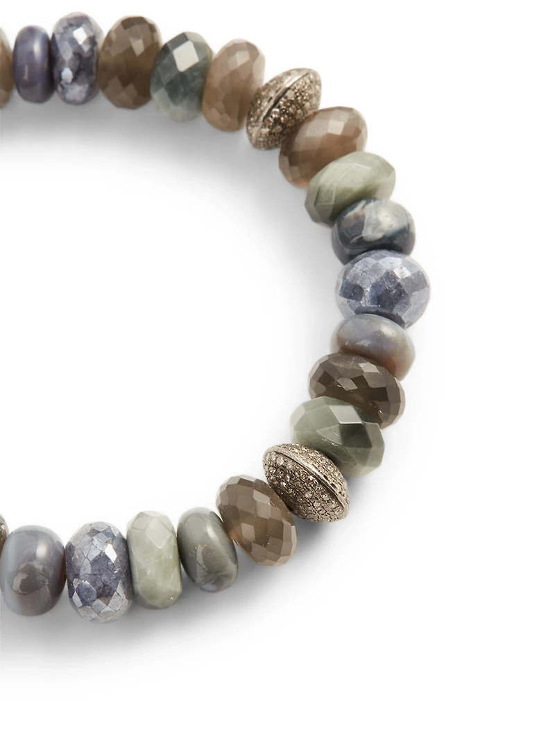 Mixed Bead Bracelet With Diamond Beads