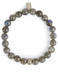 Labradorite Beaded Bracelet With Diamond Donut