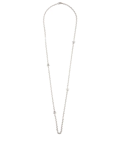 Silver Chain Star Necklace With Diamonds
