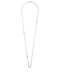 Silver Chain Star Necklace With Diamonds