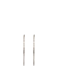 Silver Inside Out Hoop Earrings With Diamonds