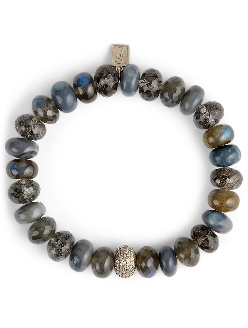 Mixed Stone Bracelet With Diamond Donut