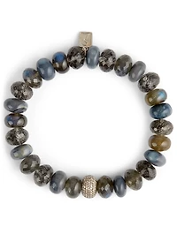 Mixed Stone Bracelet With Diamond Donut