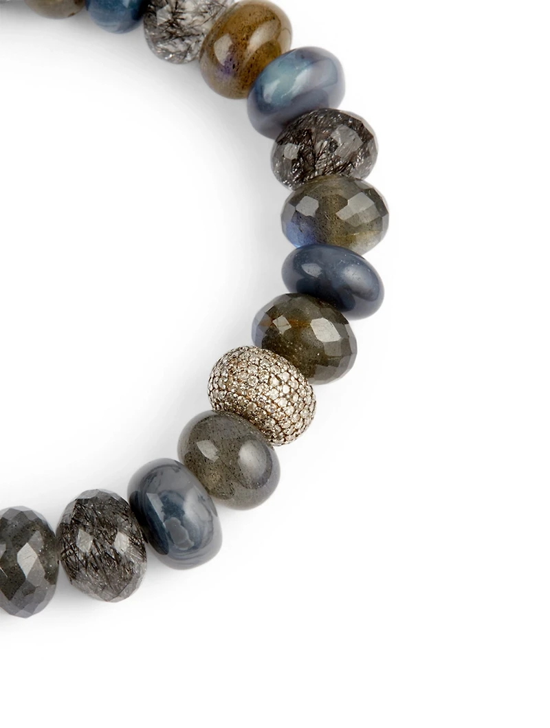 Mixed Stone Bracelet With Diamond Donut