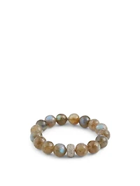 Beaded Labradorite Bracelet With Diamond Donut