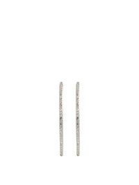 Silver Inside Out Hoop Earrings With Diamonds