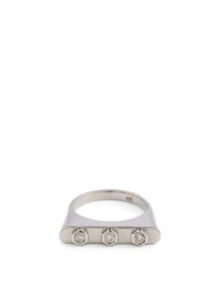 Silver Tower Ring With Diamonds