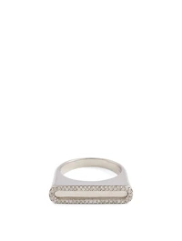 Silver Tower Outline Frame Ring With Diamonds
