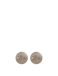 Silver Dome Earrings With Diamonds