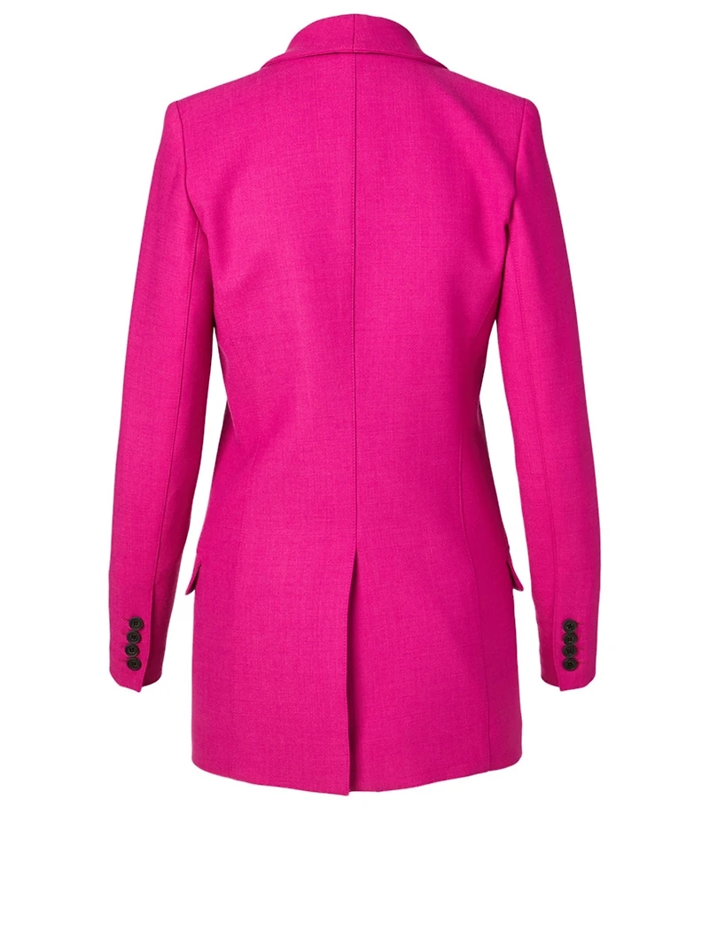 Wool-Blend Long Shawl Blazer