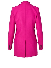 Wool-Blend Long Shawl Blazer
