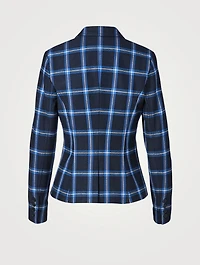 Wrap Blazer Window Pane Print