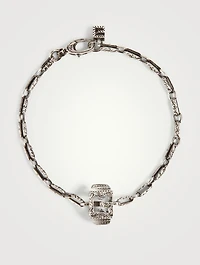 G Motif Sterling Silver Bracelet