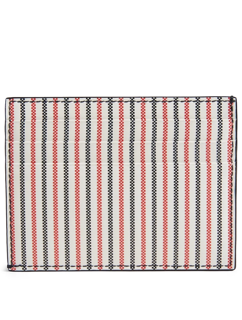 Double Sided Coated Card Holder In 3D Seersucker Print