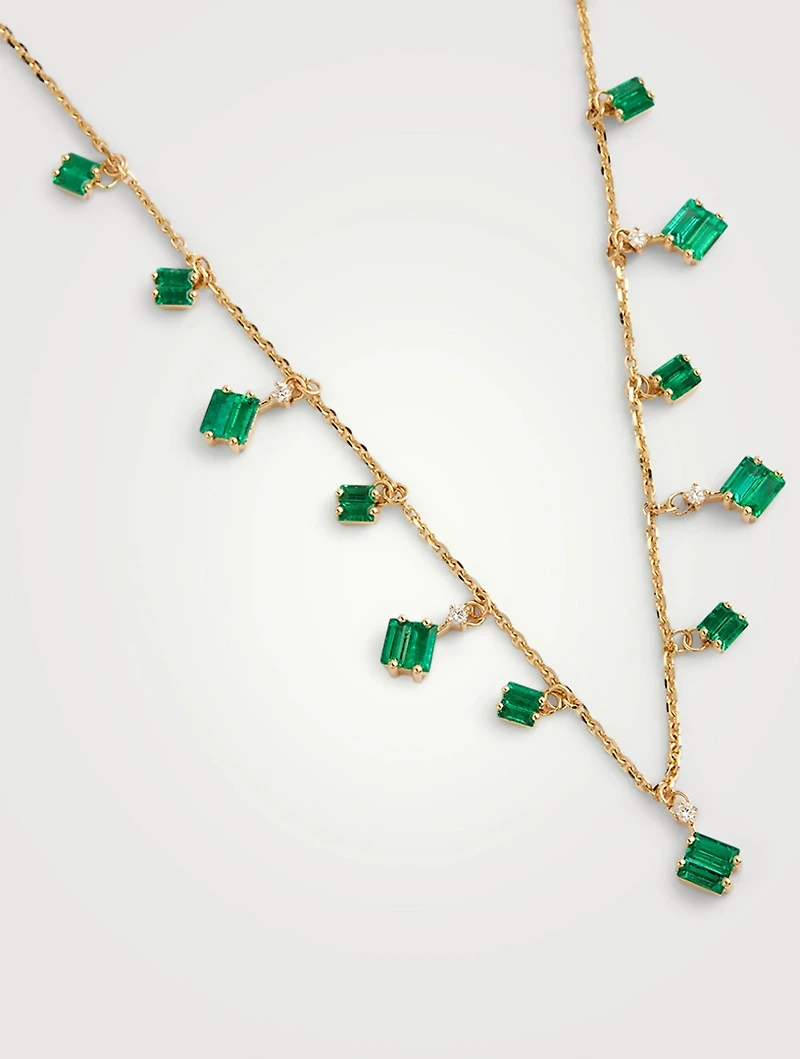 Fireworks 18K Gold Shaker Necklace With Emeralds And Diamonds