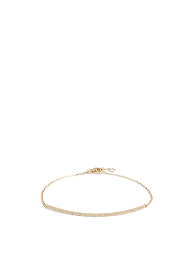 18K Gold Bar Bracelet With Diamonds