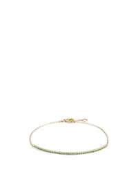 18K Gold Bar Bracelet With Emerald