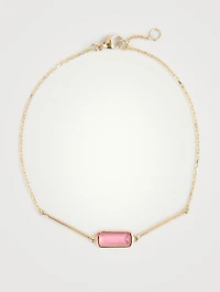 18K Gold Bar Bracelet With Rubellite