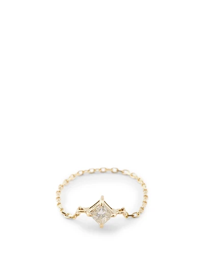 18K Gold Supreme Chain Ring With Diamond