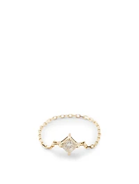 18K Gold Supreme Chain Ring With Diamond