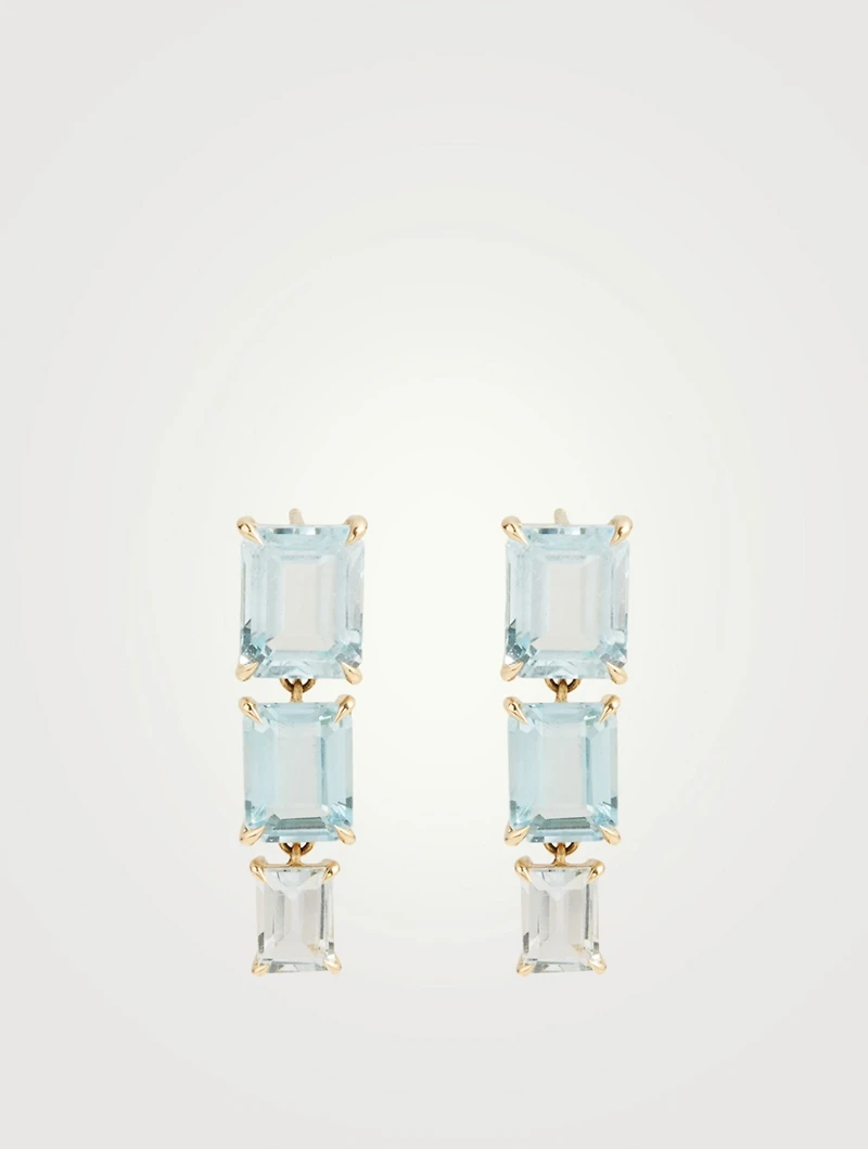 18K Gold Ombré Cascade Earrings With Topaz