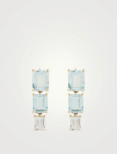 18K Gold Ombré Cascade Earrings With Topaz