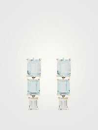 18K Gold Ombré Cascade Earrings With Topaz