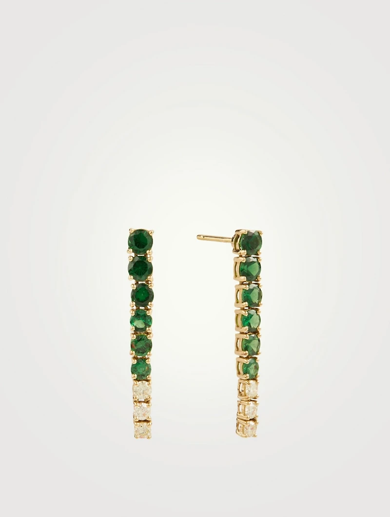18K Gold Dream Links Earrings With Tsavorite And Canary Diamond