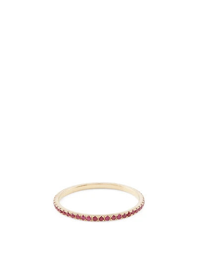 18K Gold Infinite Ring With Rubies