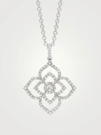 Large Aurora 18K White Gold Pendant Necklace With Diamonds