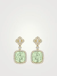 Signatures 18K Gold Flower Top Earrings With Amethyst And Diamonds