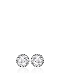 Grace 18K White Gold White Topaz Earrings With Diamonds