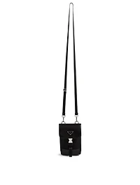 Nylon And Leather Crossbody Phone Bag