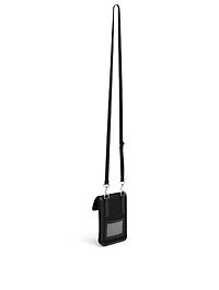Nylon And Leather Crossbody Phone Bag