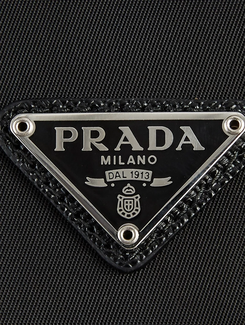 Nylon And Leather Crossbody Phone Bag