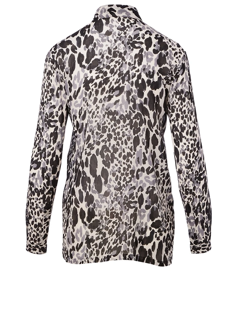 Cotton And Silk Shirt Leopard Print