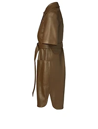 Disco Leather Shirt Dress