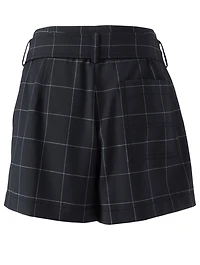 High-Waisted Shorts Window Pane Print