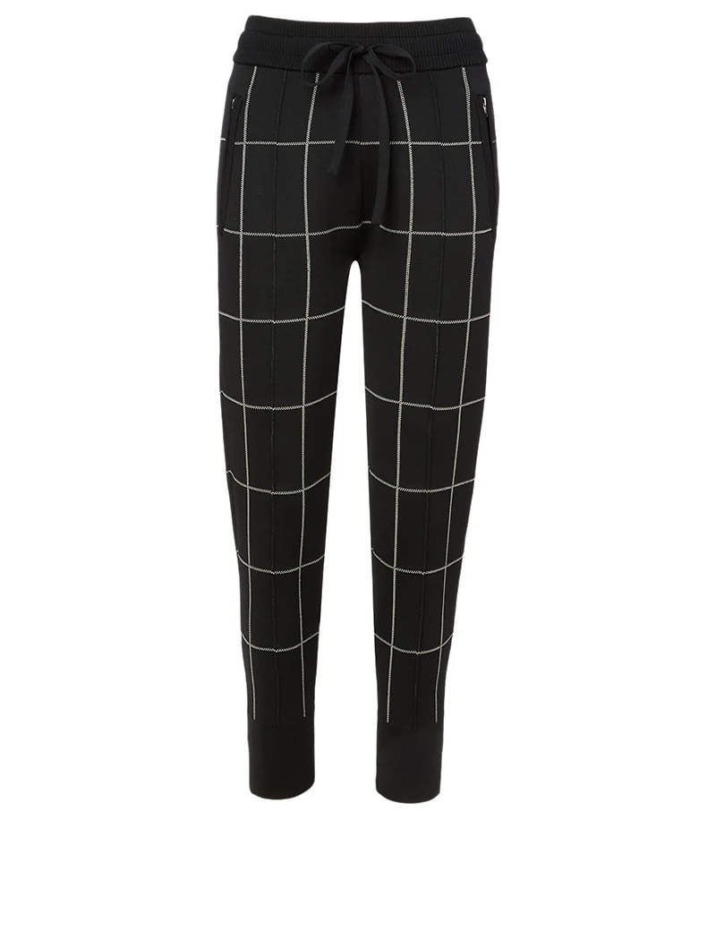 Jogger Pants Window Pane Print