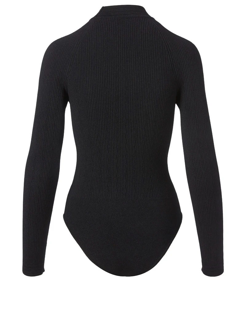 Long-Sleeve Bodysuit With Buttons