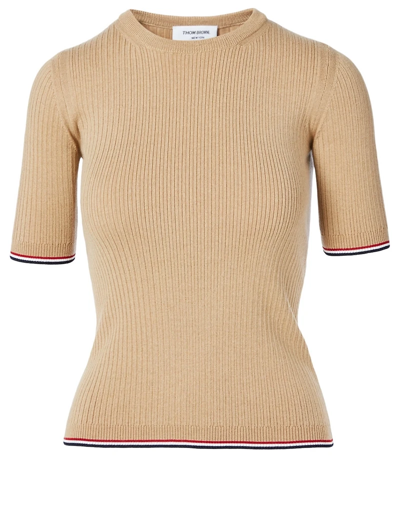 Wool-Blend Short-Sleeve Top
